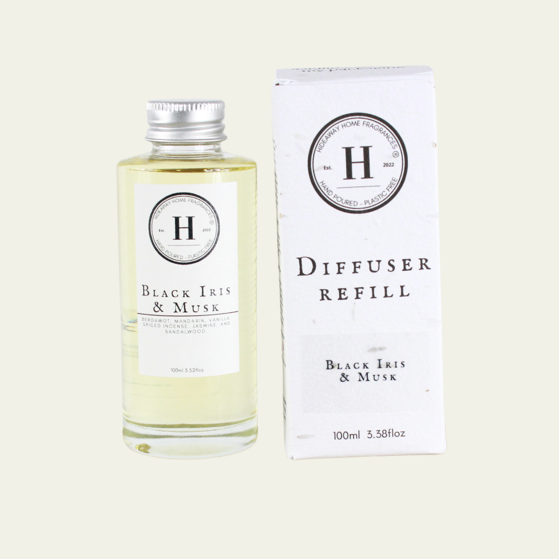Black Iris & Musk Diffuser Refill - Hideaway Home Fragrances
