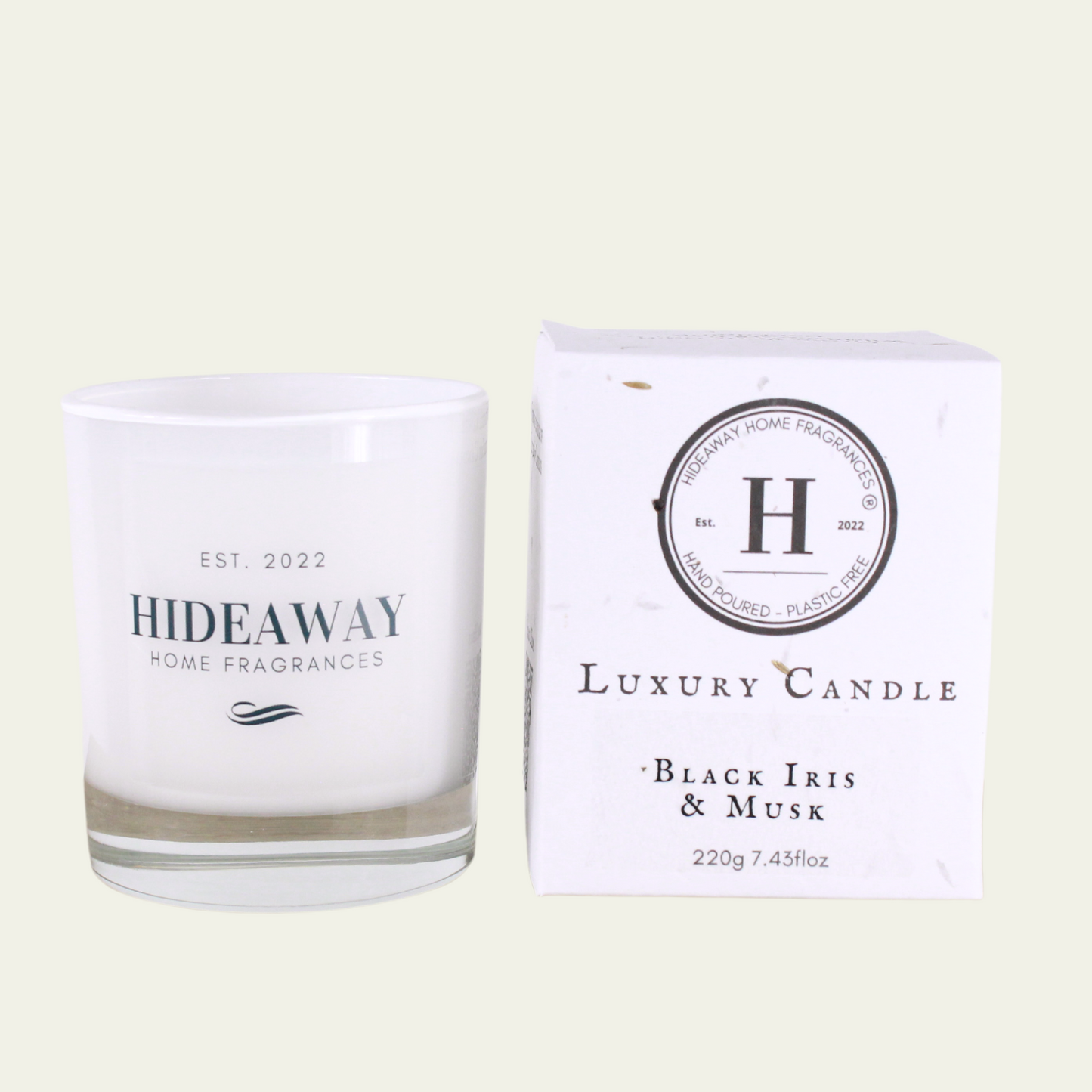 Black Iris & Musk Luxury Candle - Hideaway Home Fragrances