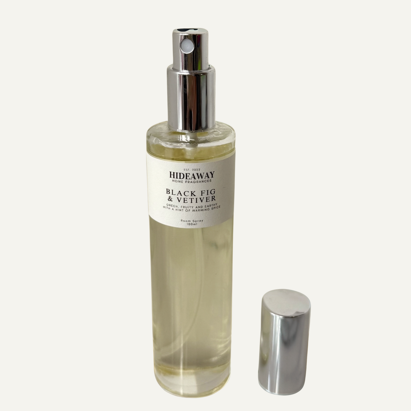 Black Fig and Vetiver Room Spray – earthy, green home fragrance with fig, citrus, and mossy vetiver notes - Hideaway Home Fragrances