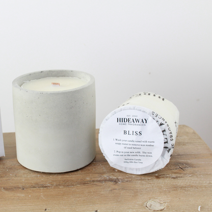 Bliss candle for mind restoration, offering an uplifting and calming experience - Hideaway Home Fragrances