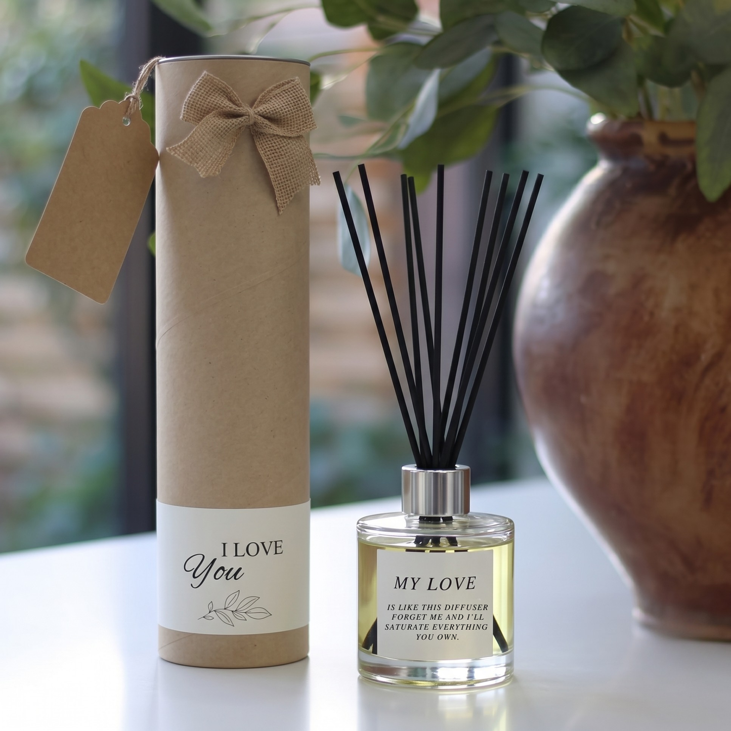 Funny Valentine's Day gift set featuring a hilarious "Burn Your House Down" scented candle and reed diffuser – Hideaway Home Fragrances