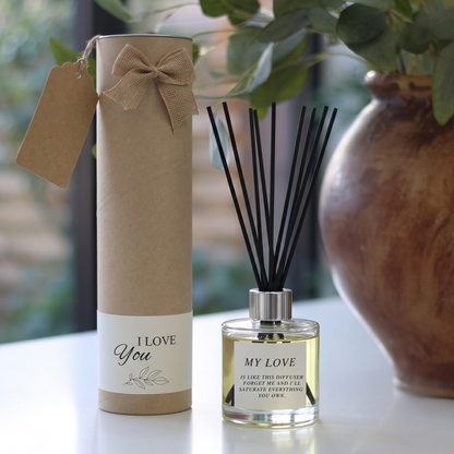 Funny Valentine's Day gift set featuring a hilarious "Burn Your House Down" scented candle and reed diffuser – Hideaway Home Fragrances