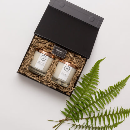 Sustainable Luxury Candle Gift Box - Rose Gold Lids - Hideaway Home Fragrances