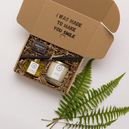 Candle & Diffuser Sustainable Gift Box - Gold - Hideaway Home Fragrances