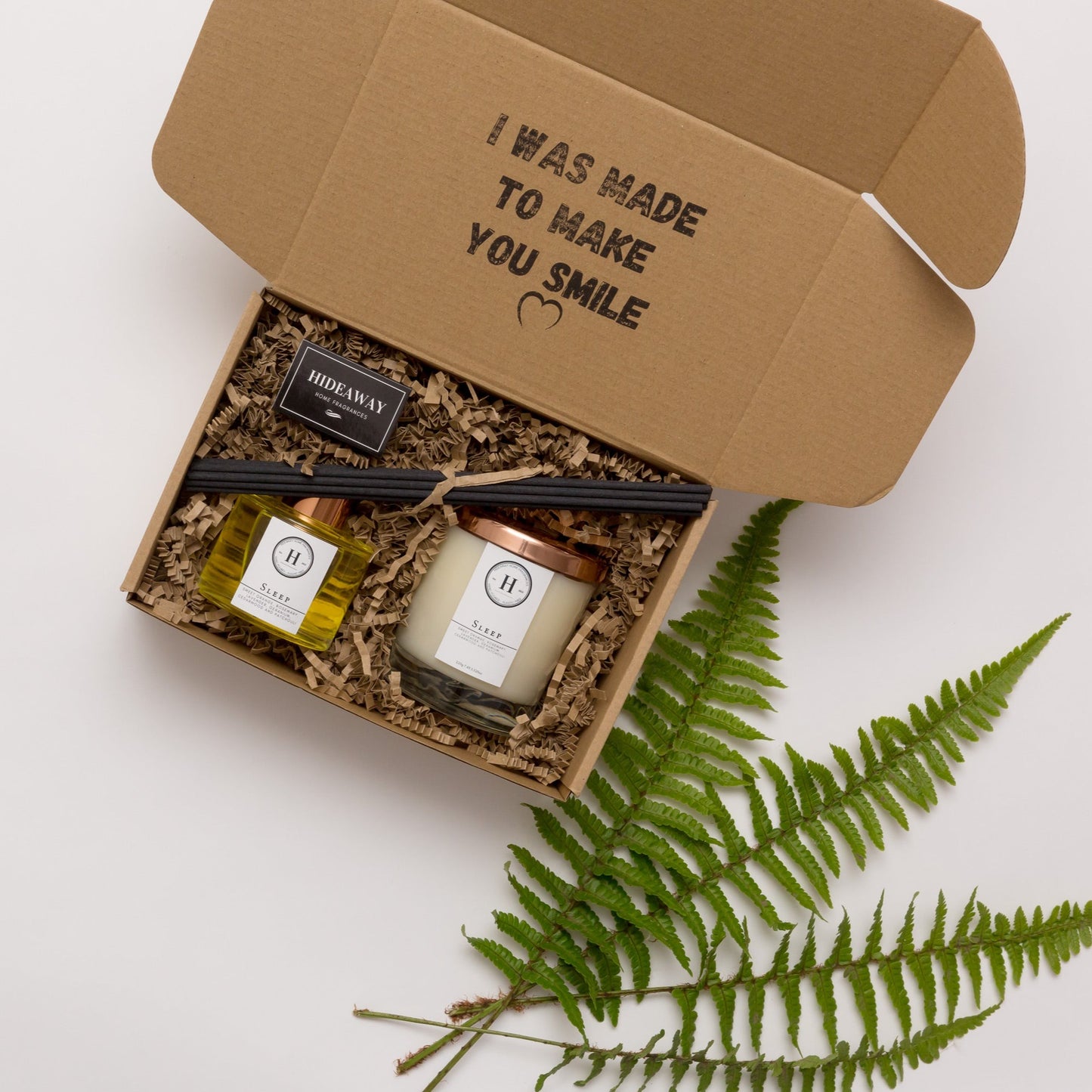 Candle & Diffuser Sustainable Gift Box - Rose Gold - Hideaway Home Fragrances