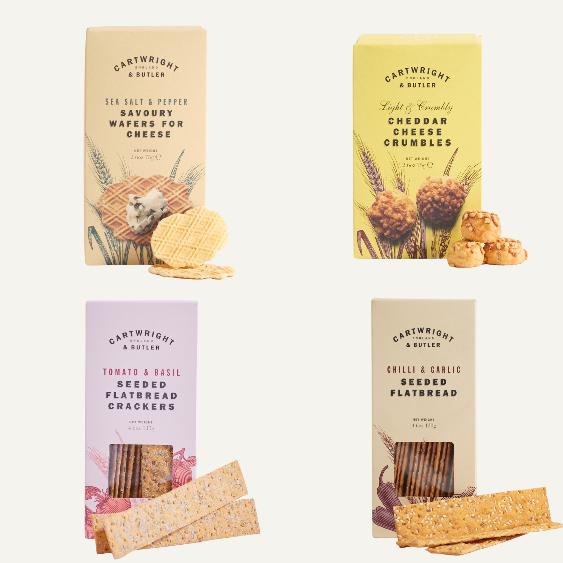 Cartwright & Butler gourmet flatbreads, artisanal crisp breads, the perfect luxury accompaniment for cheese and dips