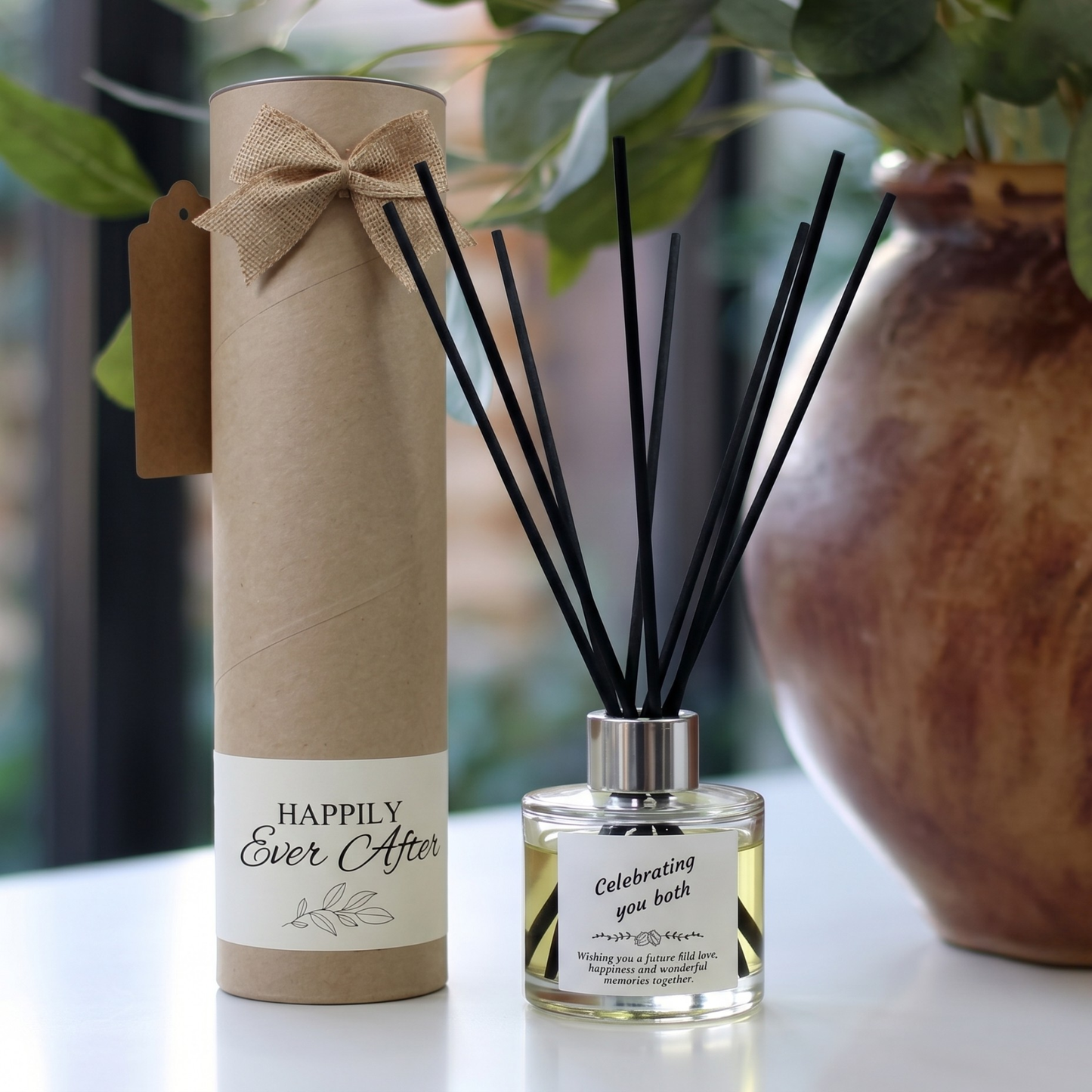 Celebrating you both engagement candle and reed diffuser keepsake gift set ready to give - Hideaway Home Fragrances