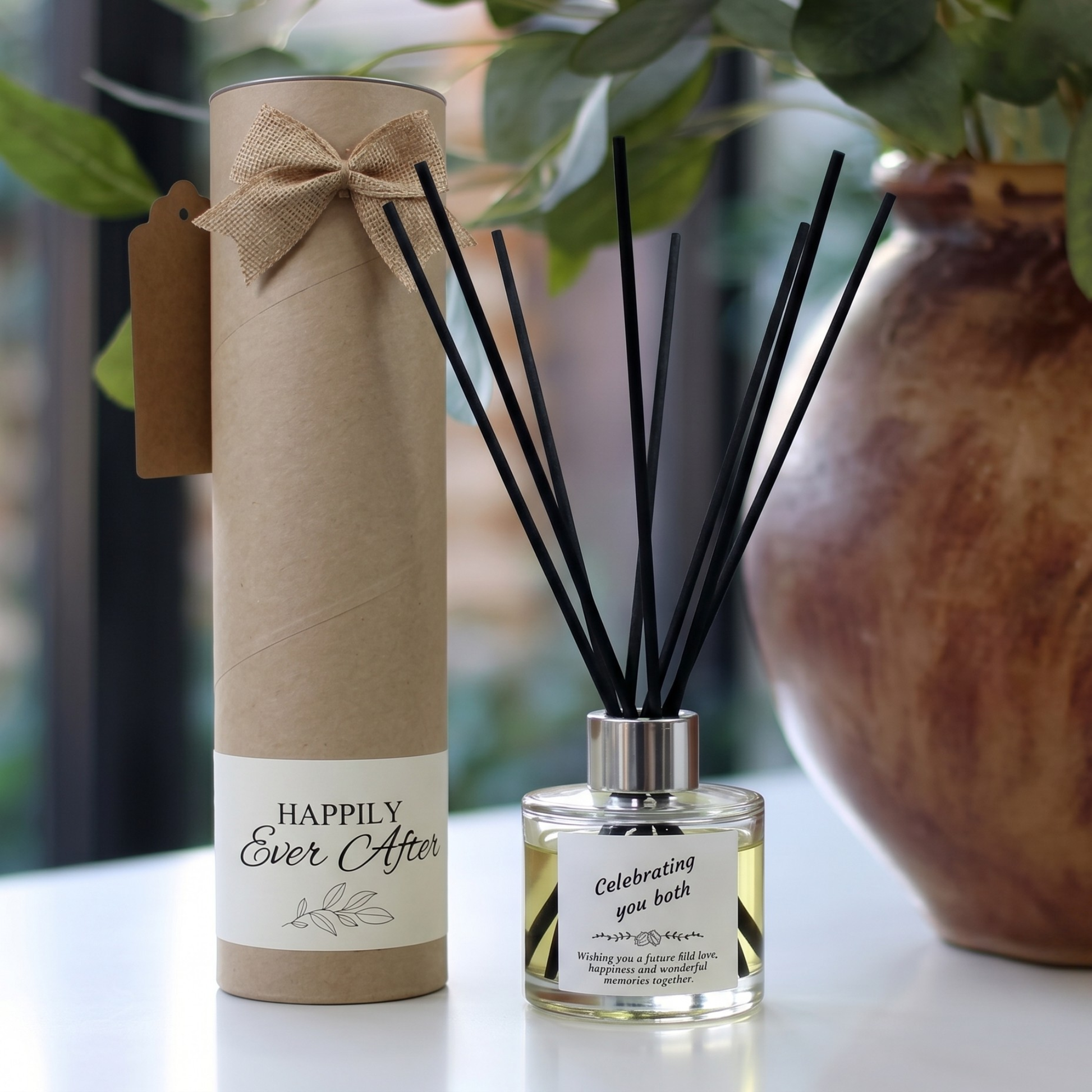 Celebrating you both engagement candle and reed diffuser keepsake gift set ready to give - Hideaway Home Fragrances