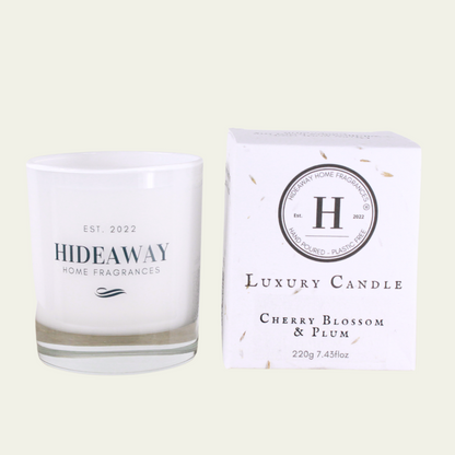 Cherry Blossom & Plum Luxury Candle - Hideaway Home Fragrances