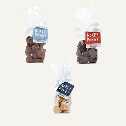 The Chocolate Society luxury milk chocolate honeycomb, crunchy golden confection in a gourmet bag for indulgent treats