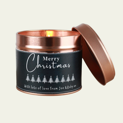 Christmas Gift Personalised Merry Christmas Candle - Hideaway Home Fragrances