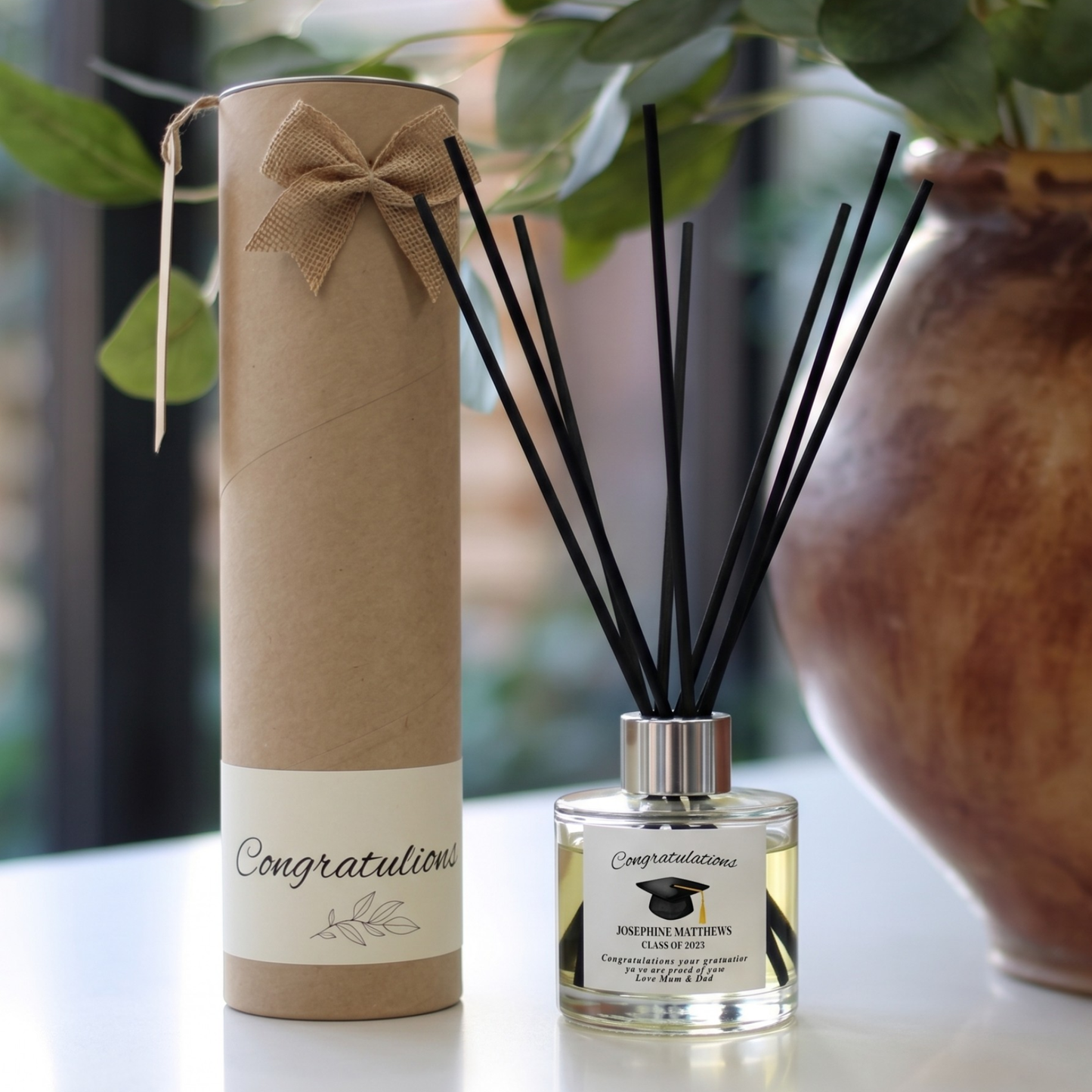 Class of 2026 personalised candle and reed diffuser keepsake gift set ready to give - Hideaway Home Fragrances