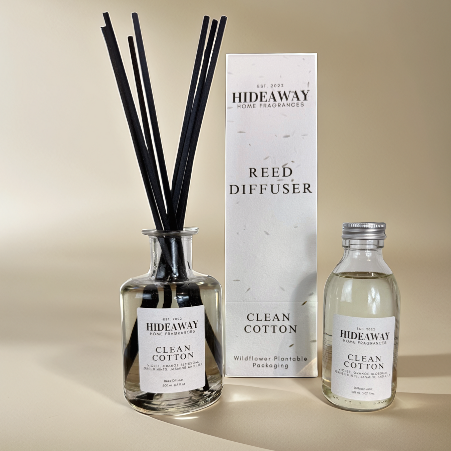 Uplifting home fragrance with orange, jasmine, lily, and clean cotton notes – Hideaway Home Fragrances