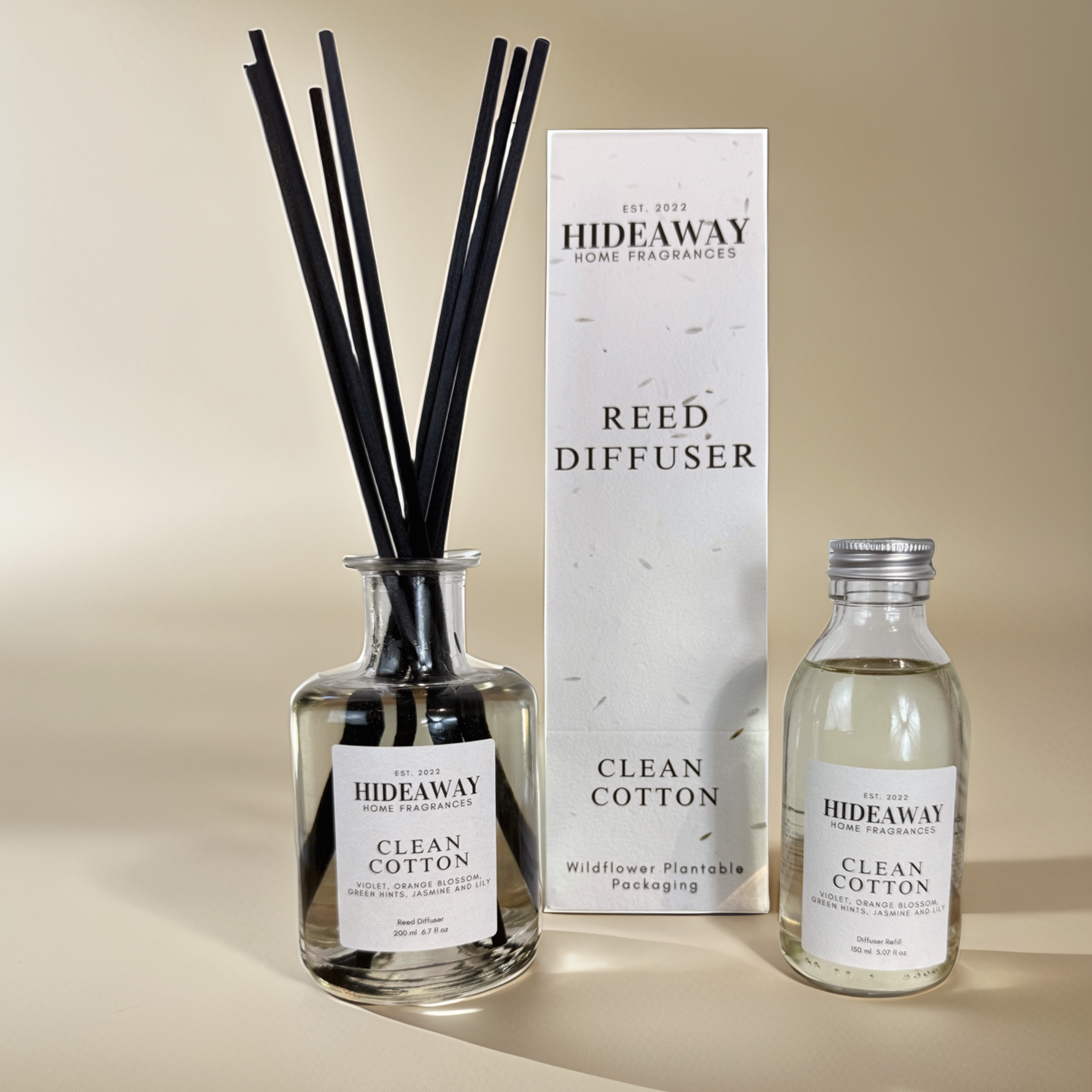 Uplifting home fragrance with orange, jasmine, lily, and clean cotton notes – Hideaway Home Fragrances