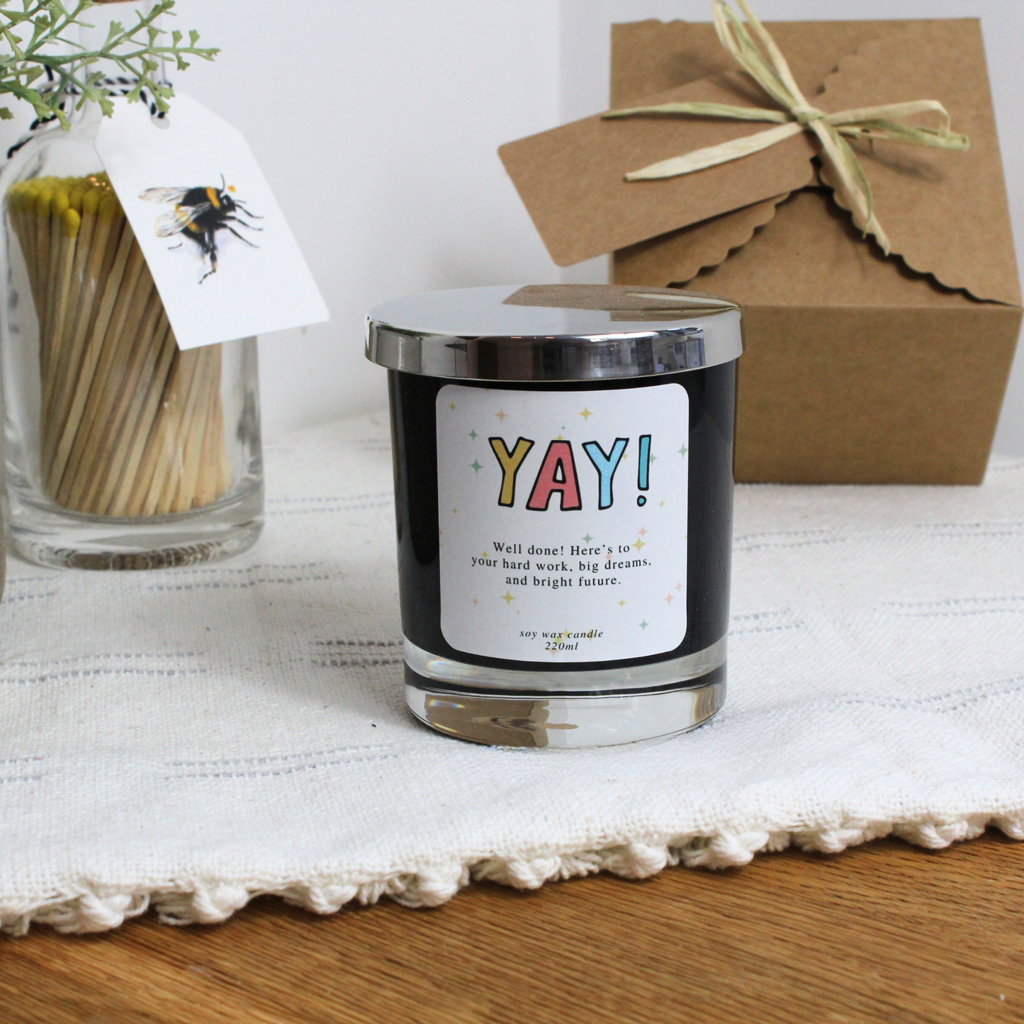 Luxury hand-poured celebratory candle gift for achievements – Hideaway Home Fragrances