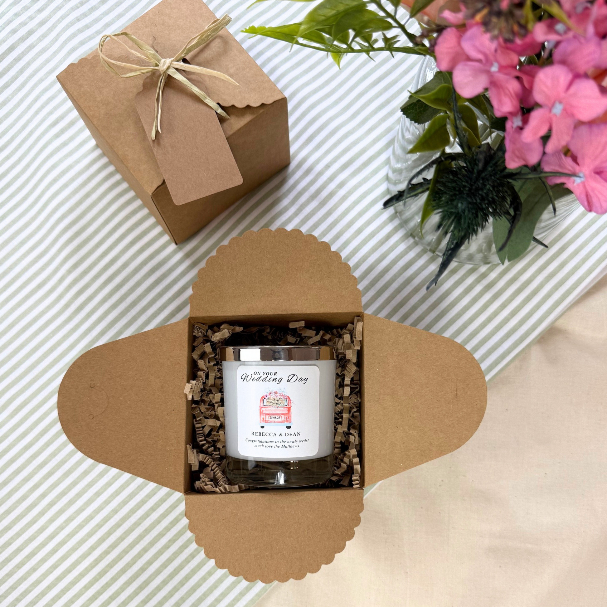 Charming Personalised Wedding Gift Candle for Couples – Hideaway Home Fragrances