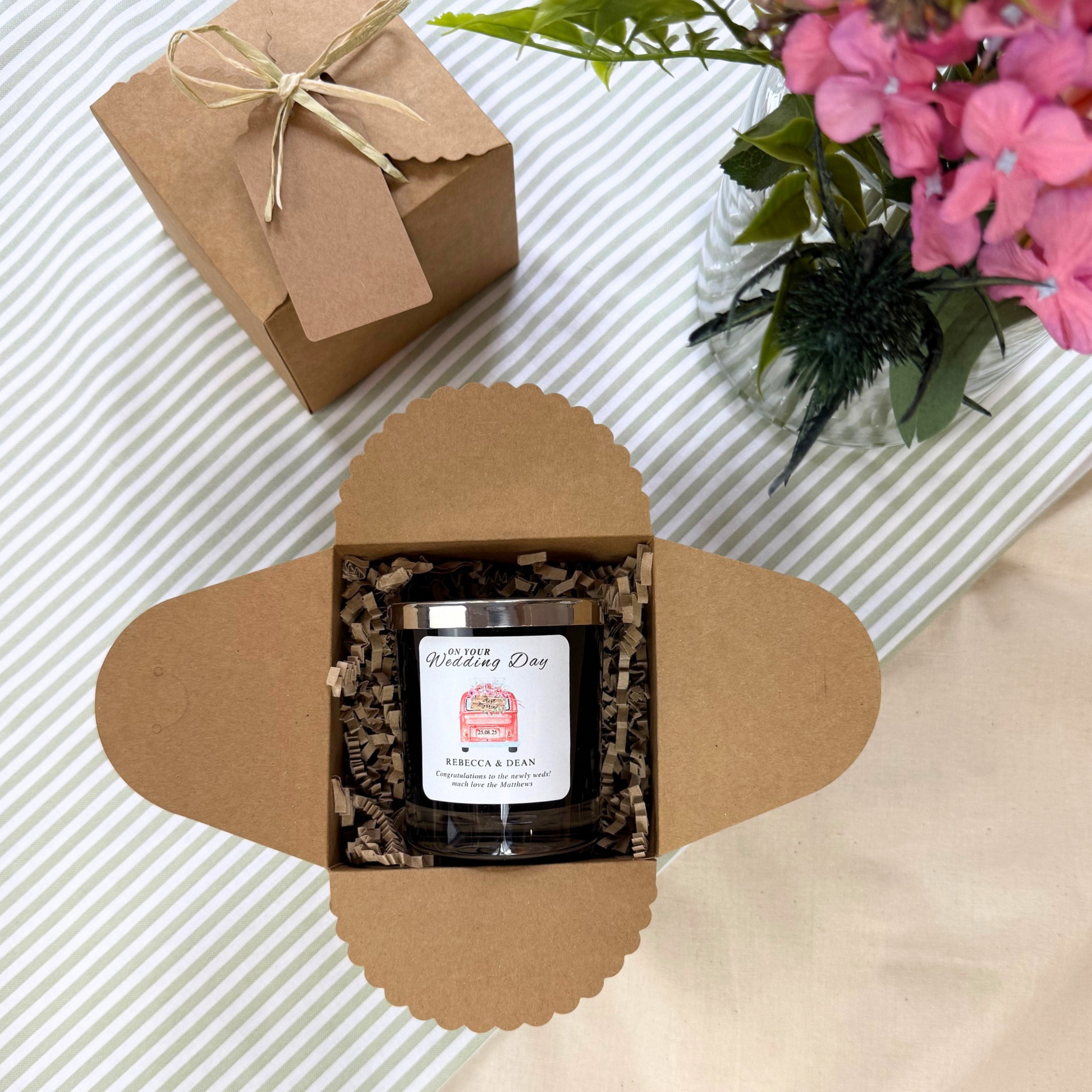 Elegant Keepsake Candle for Newlyweds on Their Wedding Day – Hideaway Home Fragrances