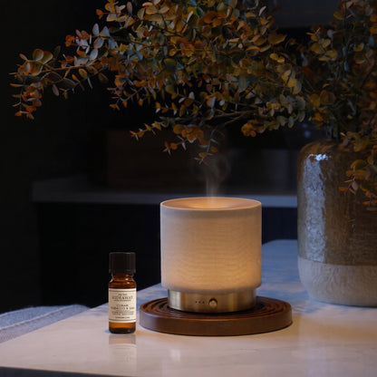 Scent notes breakdown for Hideaway Home Fragrances cuban tobacco and oak fragrance oil featuring cognac, fresh mint, smoky incense, and warm oak.