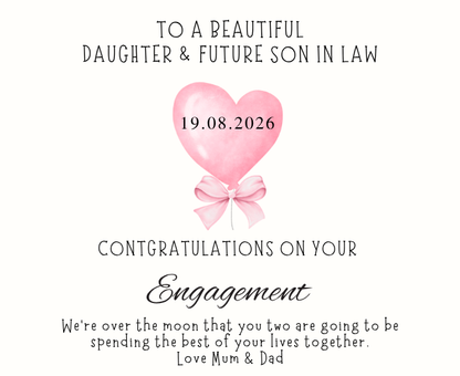 Close up of daughter and son-in-law engagement luxury reed diffuser elegant future Mr and Mrs gift from parents - Hideaway Home Fragrances