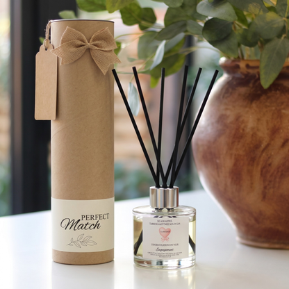 Daughter and son-in-law engagement candle and reed diffuser keepsake gift set ready to give - Hideaway Home Fragrances