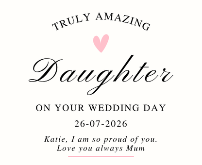 Elegant personalised bridal morning gift hamper for daughter featuring a premium fragrance candle and room diffuser – Hideaway Home Fragrances