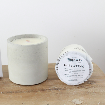 Refill for Elevating Candle to revitalise your space and sharpen your mind - Hideaway Home Fragrances