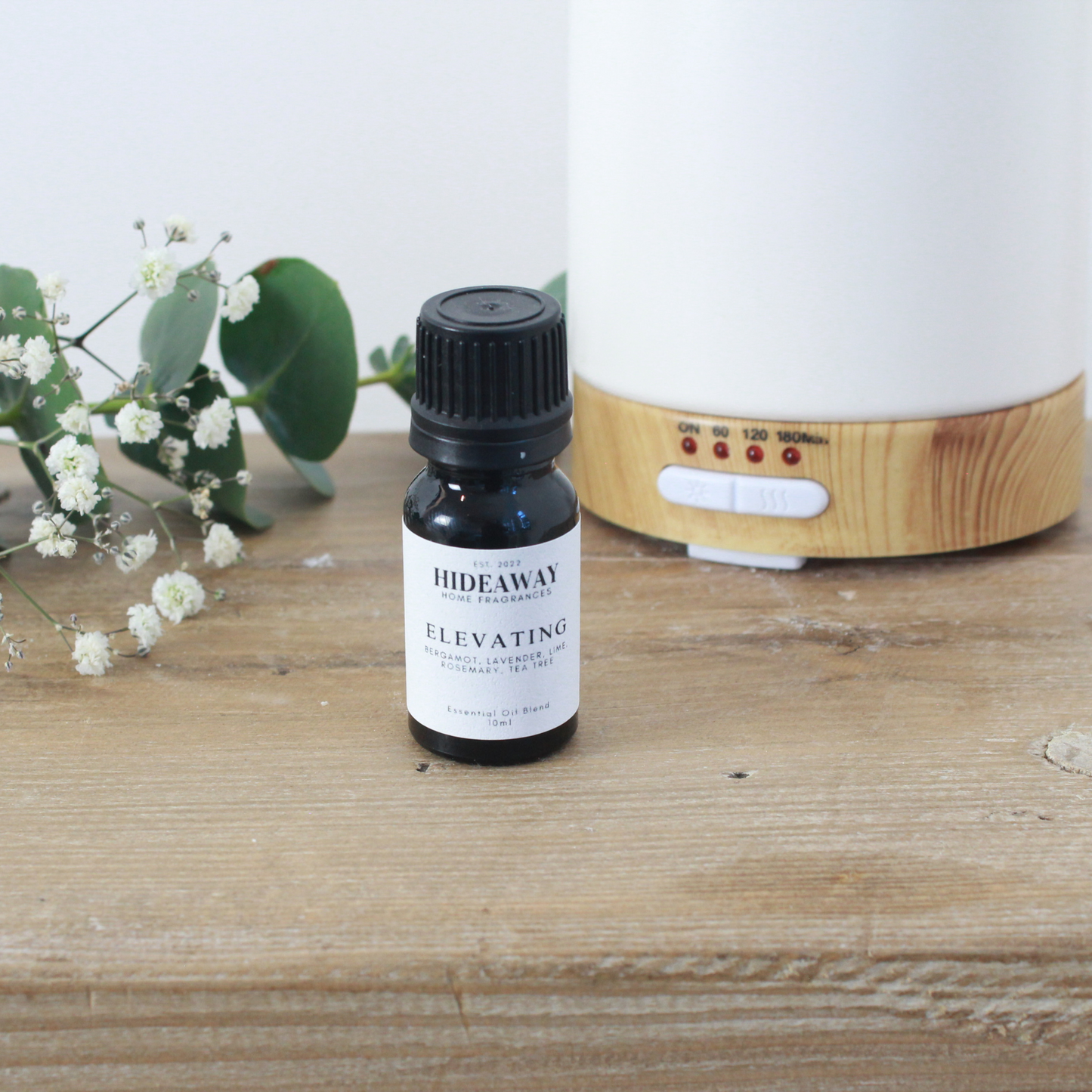 Elevating Essential Oil Blend 10ml to energise, uplift, and enhance focus - Hideaway Home Fragrances