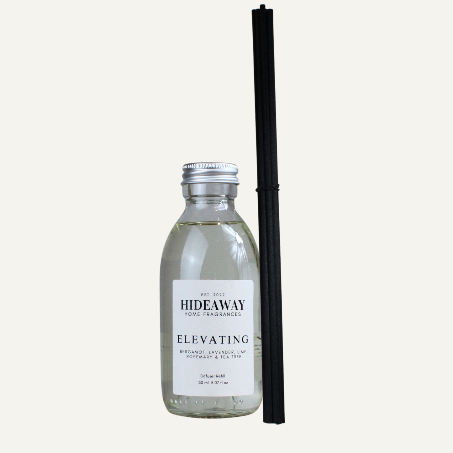 Elevating Reed Diffuser Refill – Uplifting Revitalising Aromatherapeutic Home Fragrance with Bergamot, Lime, and Lavender | Hideaway Home Fragrances