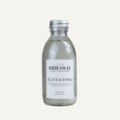 Luxury Elevating Diffuser Refill – Uplifting Revitalising Aromatherapeutic Aroma with Tea Tree, Rosemary, and Citrus Notes | Hideaway Home Fragrances