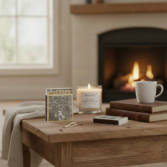 Enchanted Forest luxury matchbox with illustrated woodland scene