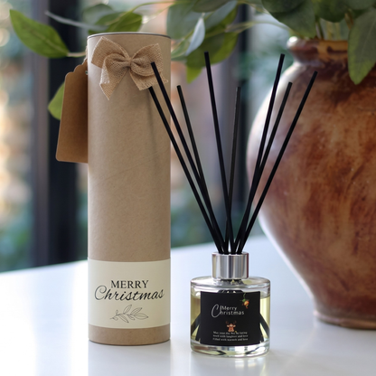Personalised reindeer and elf christmas candle and reed diffuser keepsake gift set ready to give - Hideaway Home Fragrances