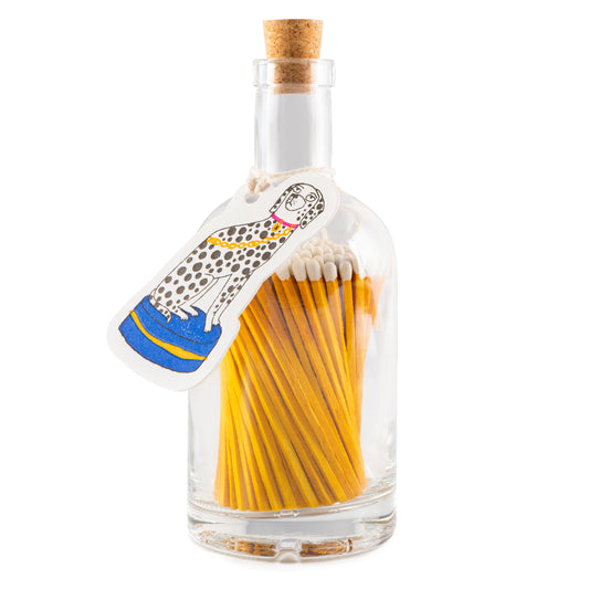 Luxury Dalmatian Match Bottle with premium 100mm matches - Hideaway Home Fragrances