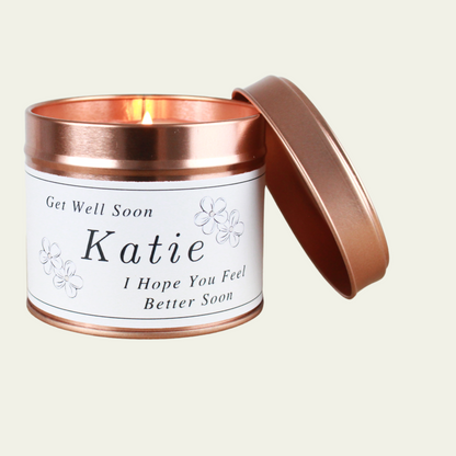 Get Well Soon Personalised Keepsake Candle Gift - Hideaway Home Fragrances