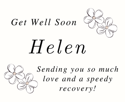 Luxury personalized get well soon gift set with a botanical themed comfort candle and reed diffuser, elegantly boxed by Hideaway Home Fragrances.