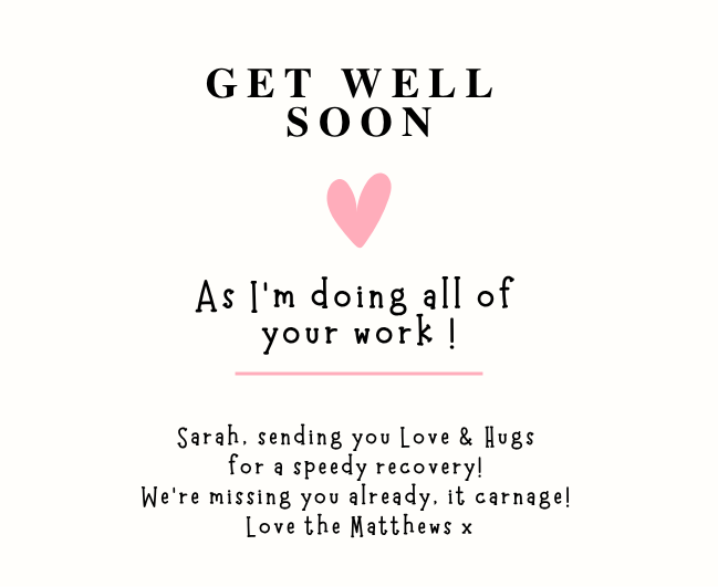 Luxury personalized cheerful get well soon gift set with a witty banter candle and reed diffuser, elegantly boxed by Hideaway Home Fragrances.