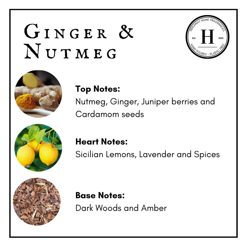 Ginger & Nutmeg Highly Scented, Handmade, Natural, Wax Melt Snap Bars - Hideaway Home Fragrances