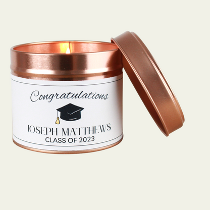 Graduation Gift Congratulations Personalised Candle.