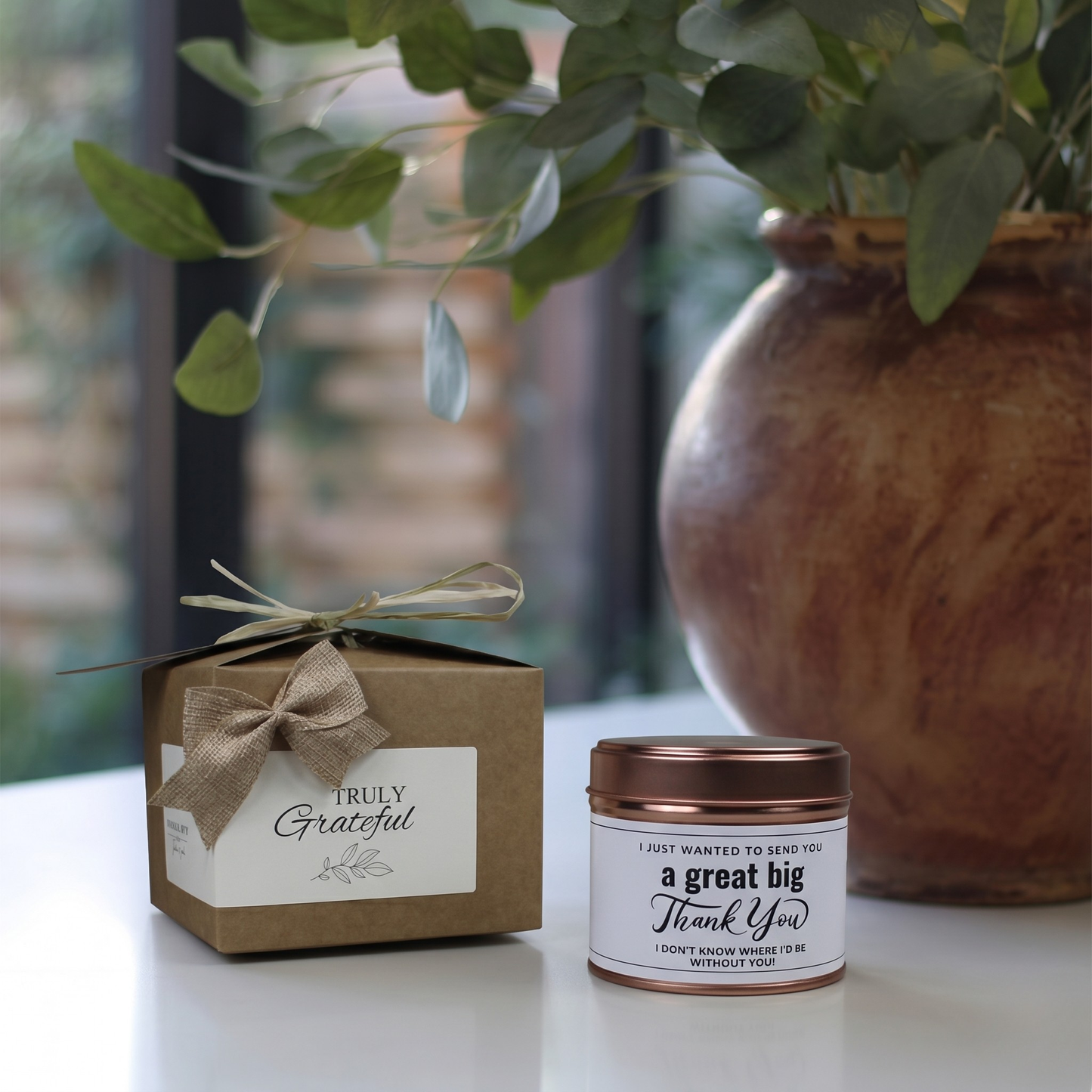 Ready-to-gift appreciation box containing a custom handmade soy candle and premium home fragrance diffuser – Hideaway Home Fragrances
