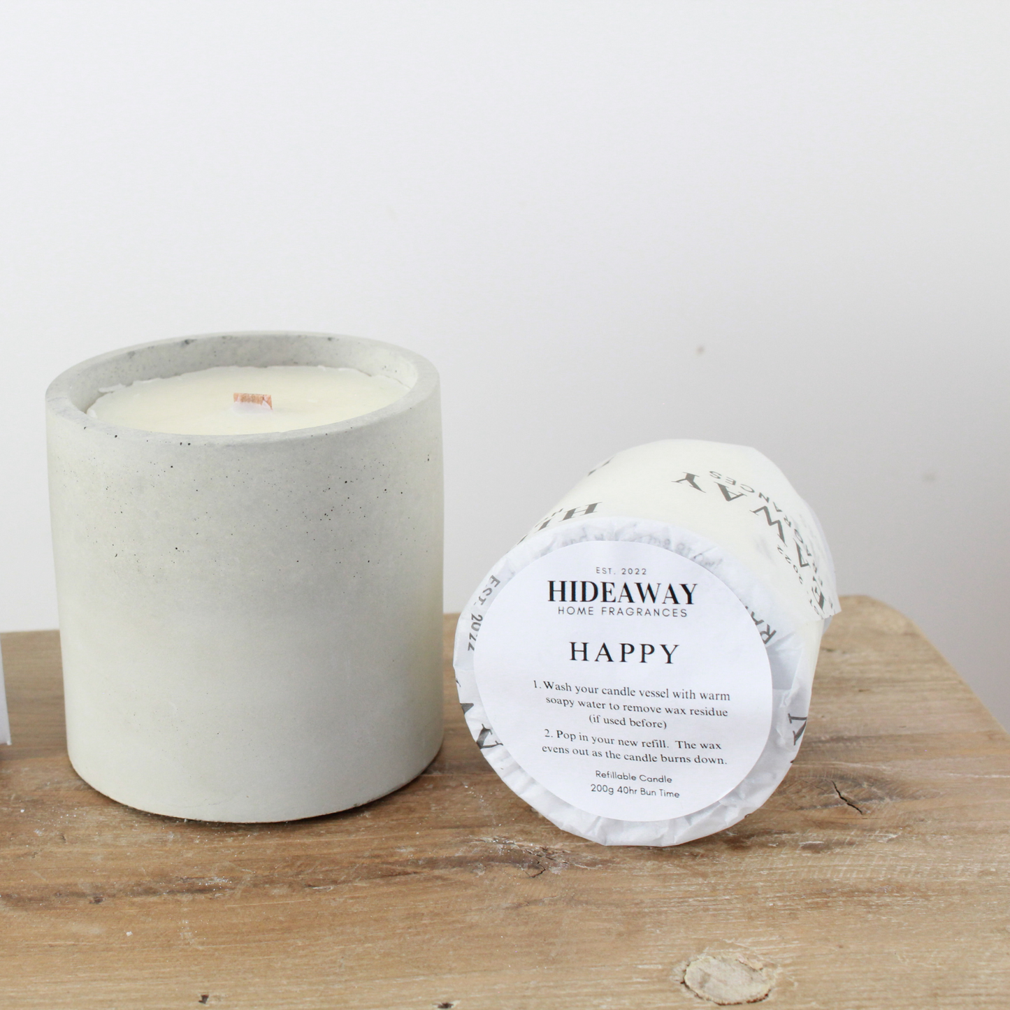 Refill for Happy Candle to energise and rejuvenate your surroundings - Hideaway Home Fragrances