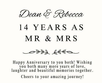 Close up of personalised anniversary candle with custom special date and heart design next to reed diffuser - Hideaway Home Fragrances