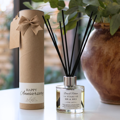 Special date love heart anniversary candle and reed diffuser gift set ready to give - Hideaway Home Fragrances
