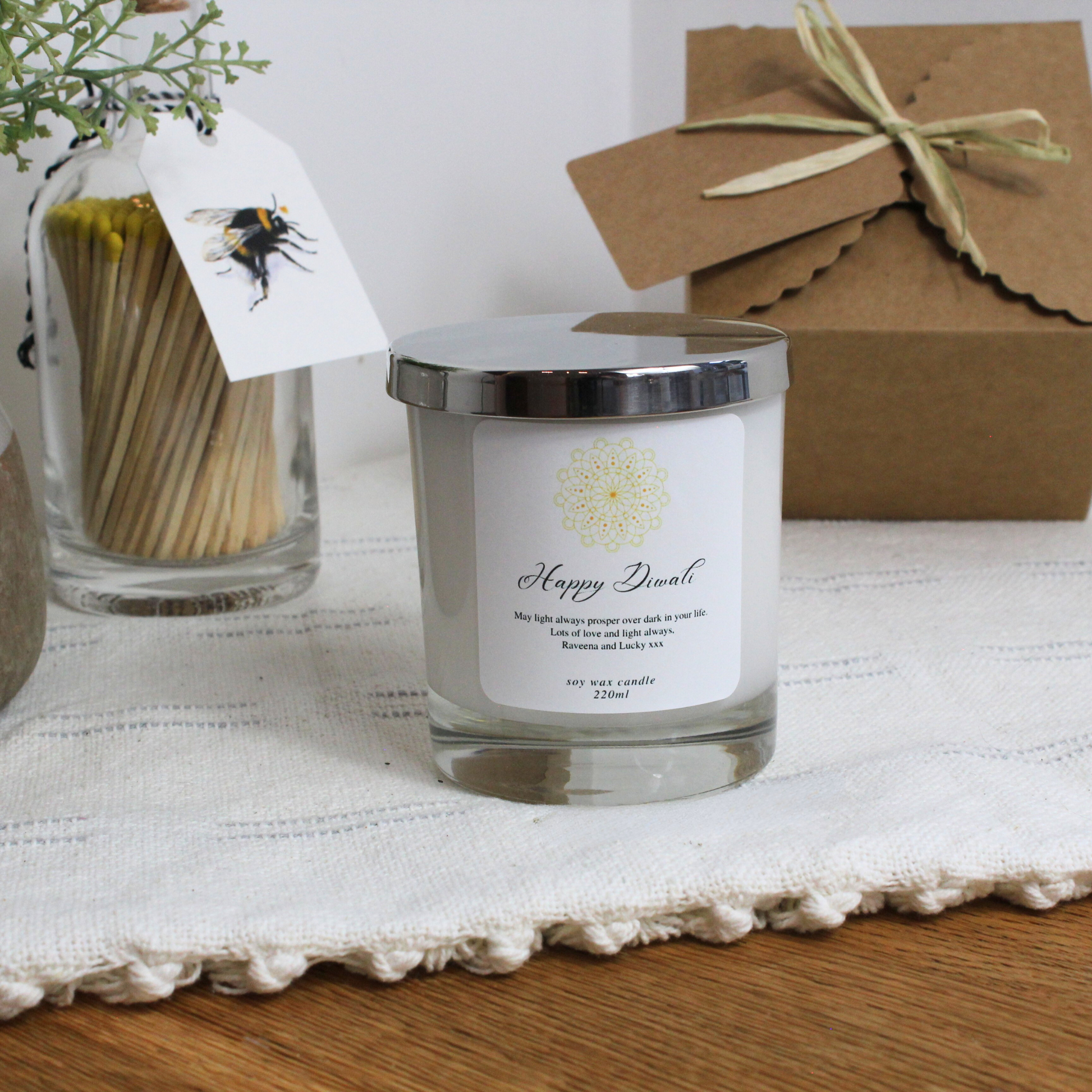 Luxury hand-poured festive Diwali candle to celebrate the festival of lights – Hideaway Home Fragrances