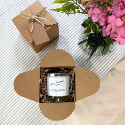 Thoughtful personalised candle gift wishing joy and relaxation to a new mum – Hideaway Home Fragrances