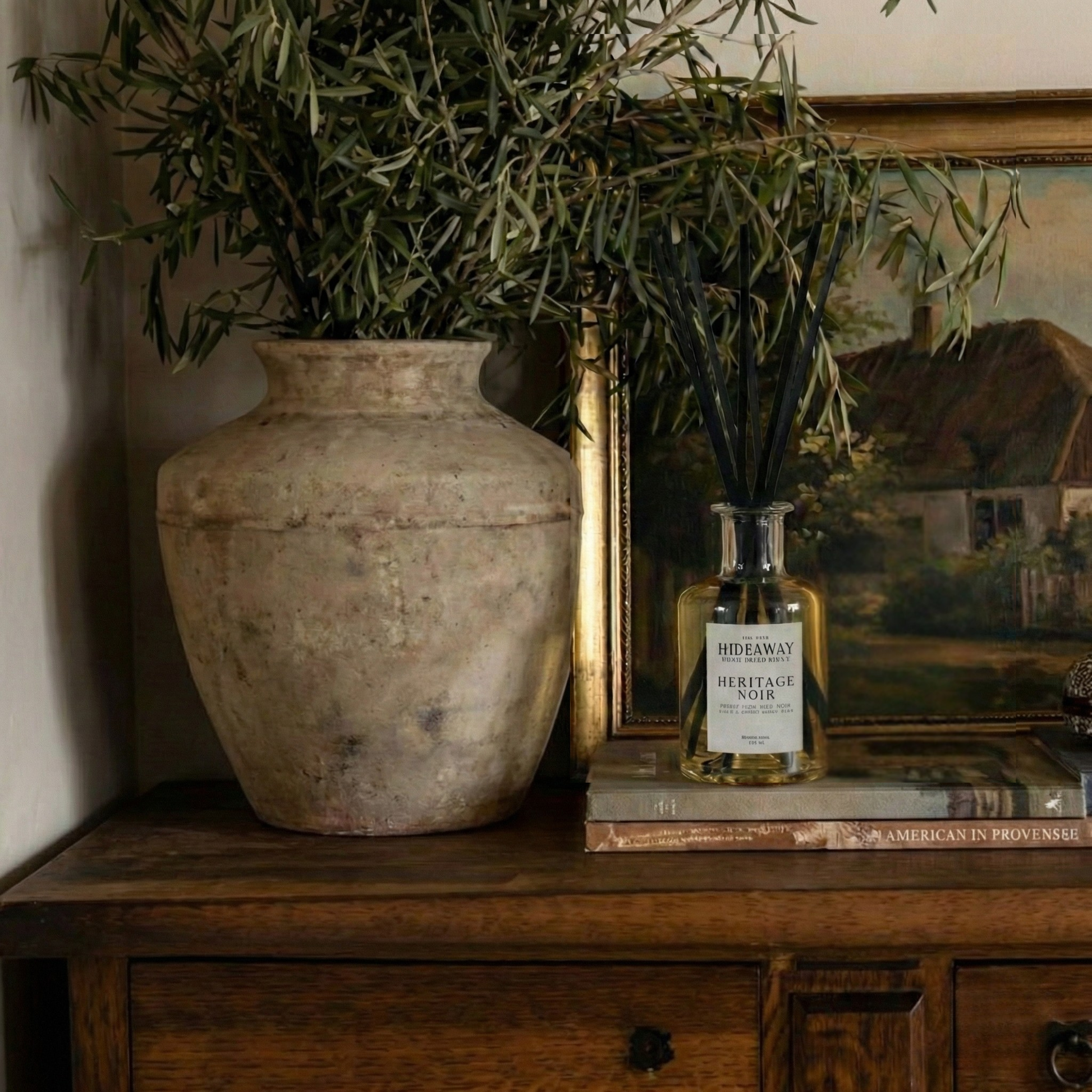 Heritage noir Clear reed diffuser, masculine smoky tobacco and cognac home fragrance