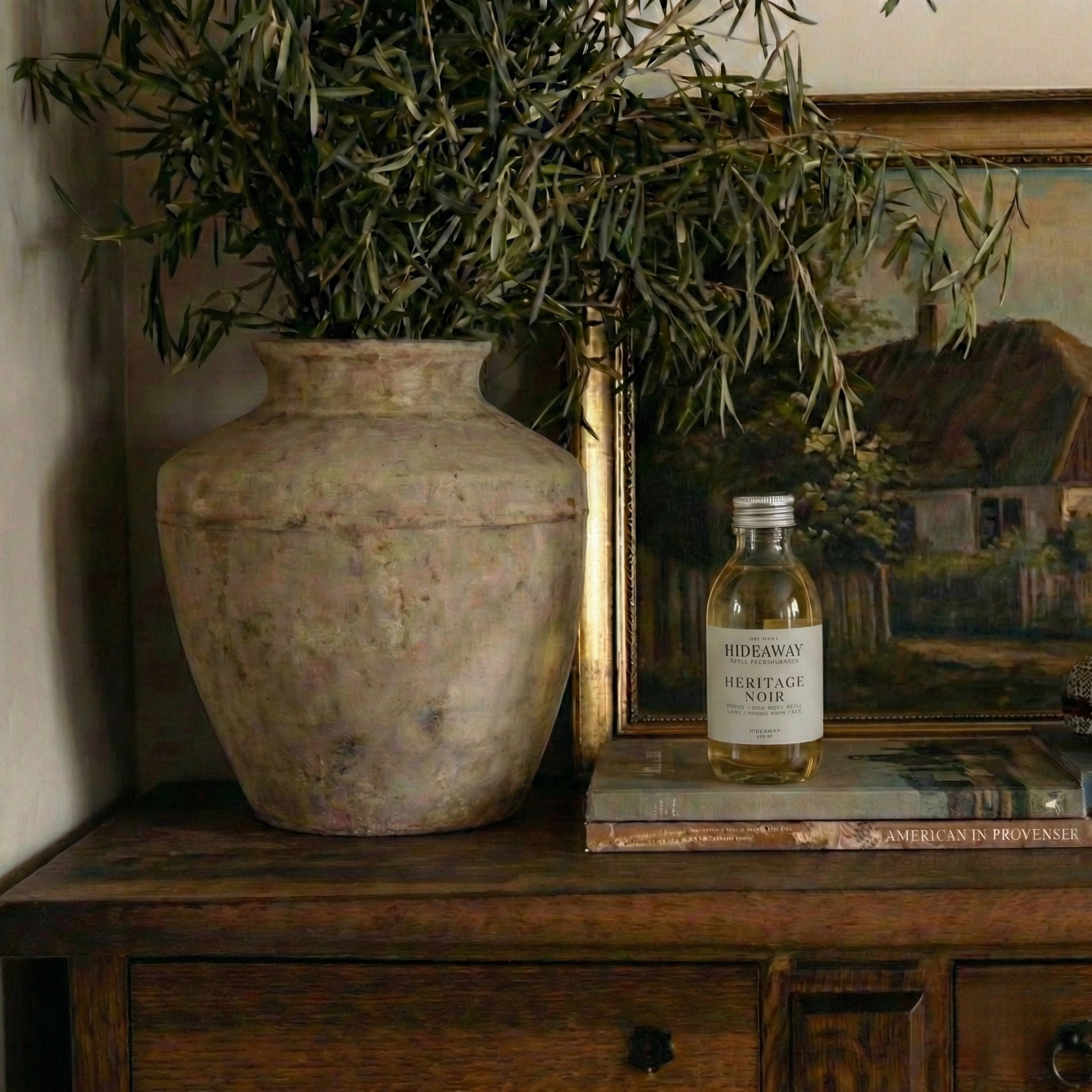 Heritage noir reed diffuser refill 150ml, masculine smoky tobacco and cognac home fragrance