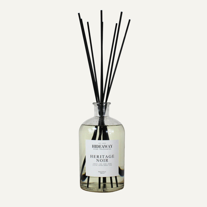 Masculine grand scale reed diffuser for large interiors with leather, citrus and aged oak notes