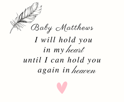Luxury personalized baby loss bereavement condolence gift set with a comforting hold you in heaven tribute memory candle and reed diffuser, elegantly boxed by Hideaway Home Fragrances.