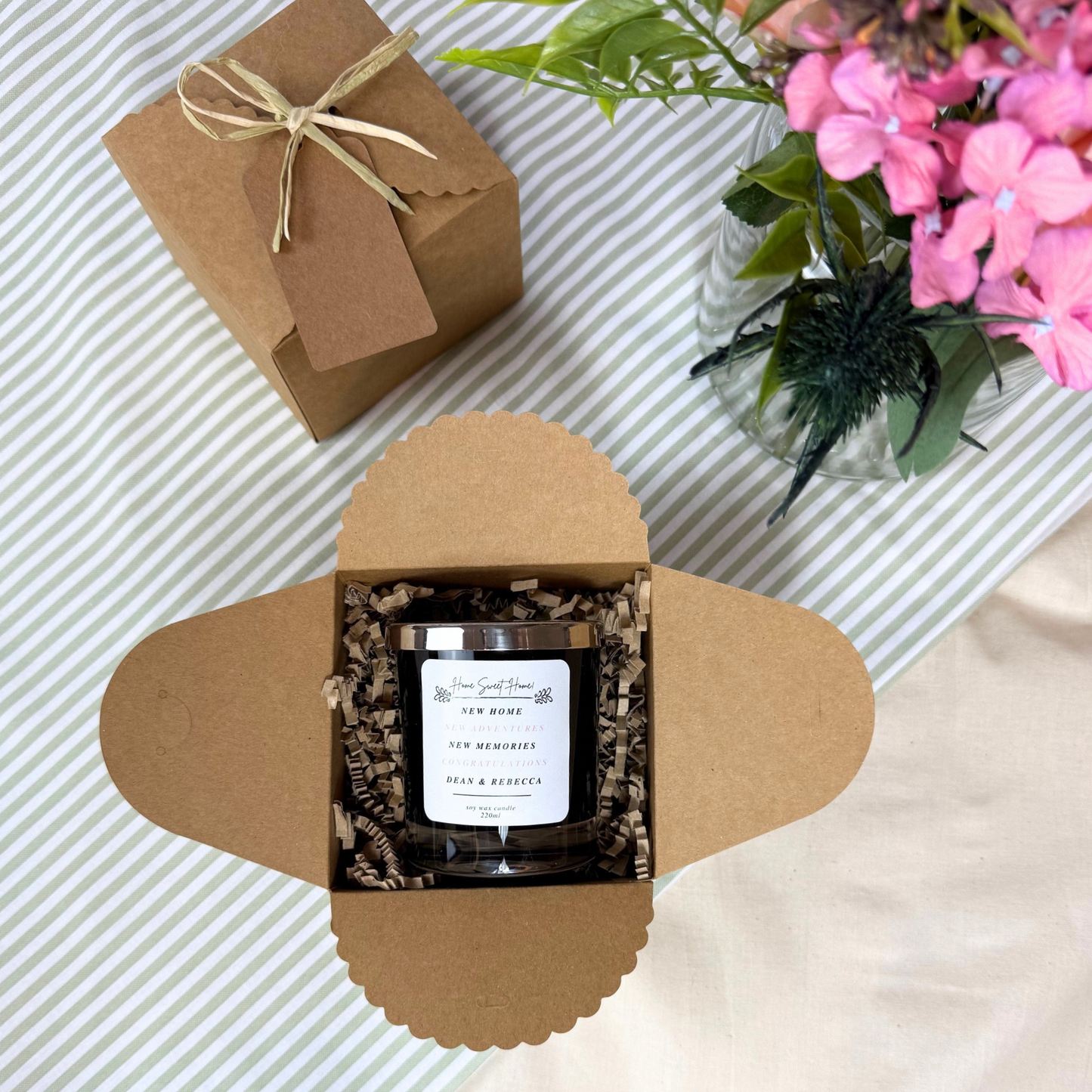 Thoughtful personalised candle keepsake for new homeowners – Hideaway Home Fragrances