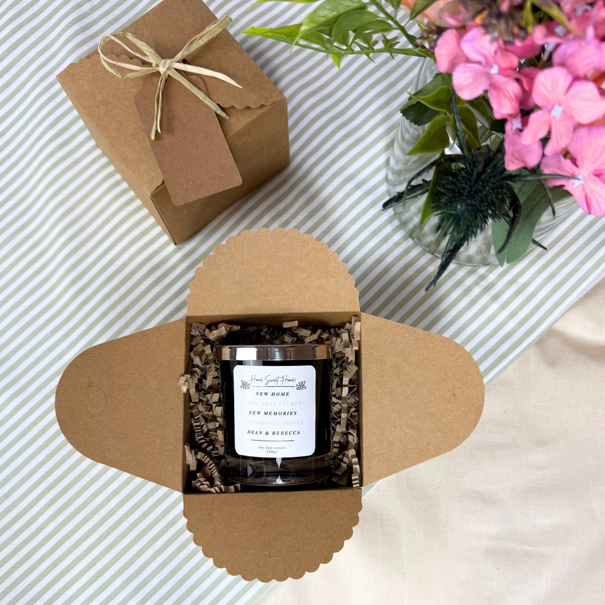 Thoughtful personalised candle keepsake for new homeowners – Hideaway Home Fragrances
