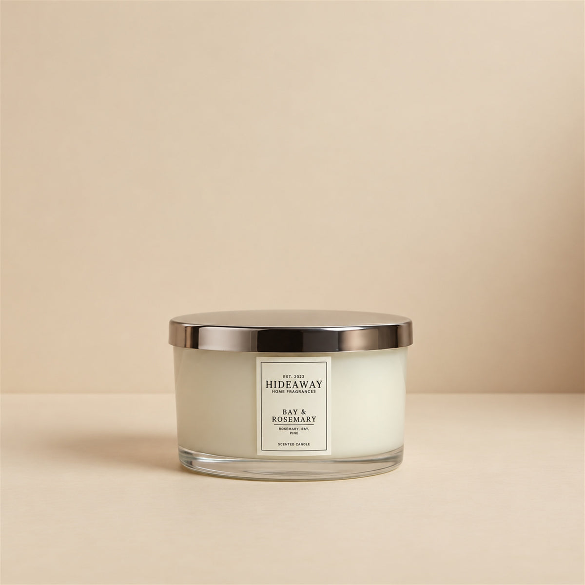 Luxury rosemary and bay leaf scented candle with up to 50 hours burn time for open-plan kitchens and entryways, Hideaway Home Fragrances for Nostalgic, Fresh, Grounding, Clarifying